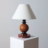 Turned wooden Art Deco table lamp