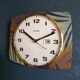 Vintage clock silent wall "Bayard blue green copper"