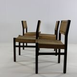 Ensemble de quatre chaises de salle à manger en bois wengé par Arnold Merckx pour Fristho Holland