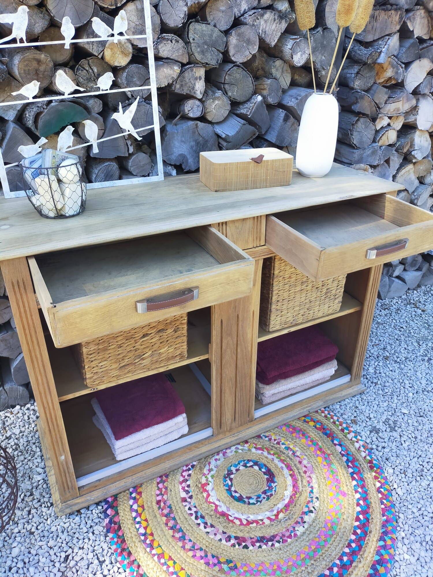 Solid wood storage furniture