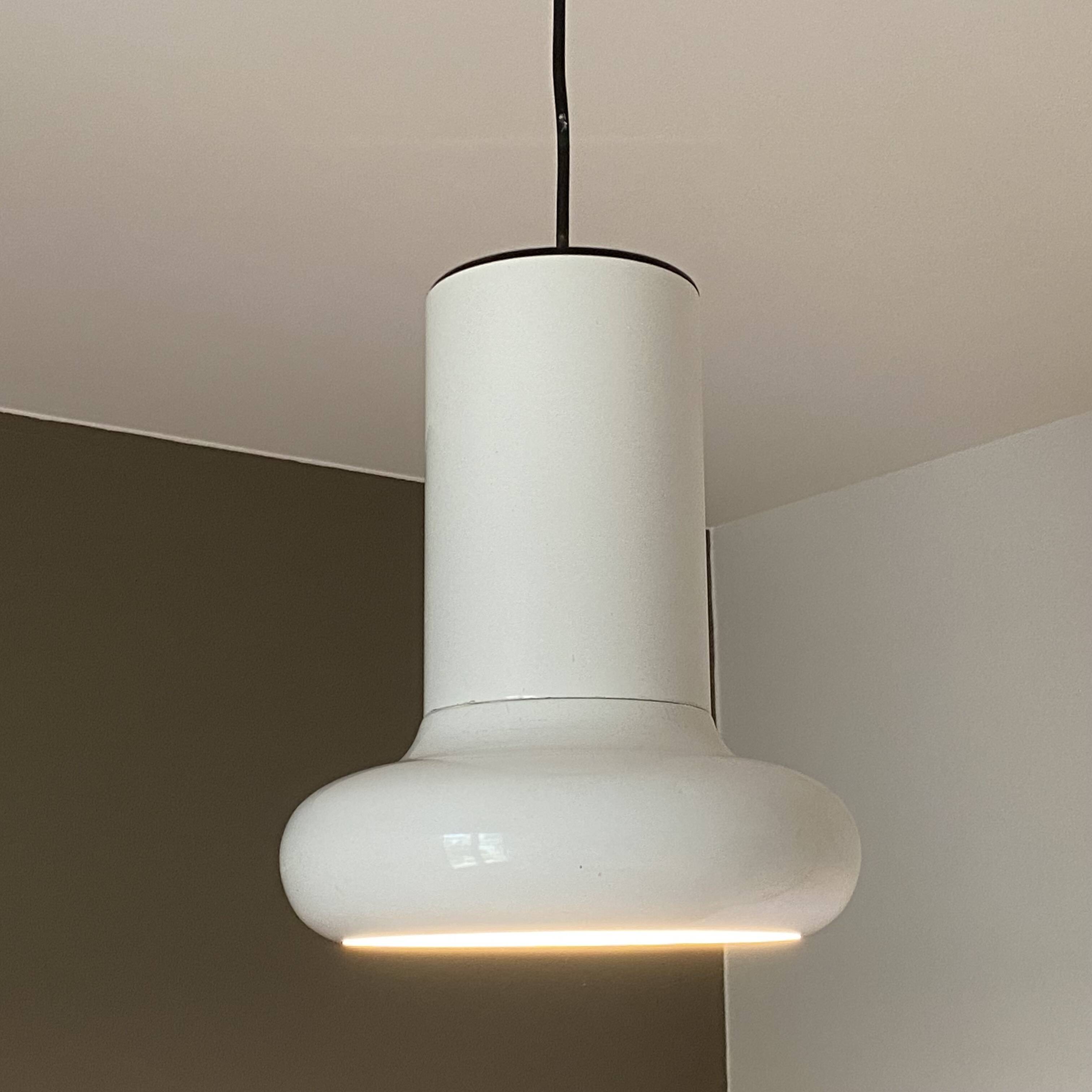 Set of 2 lita pendant lights. 1970. White