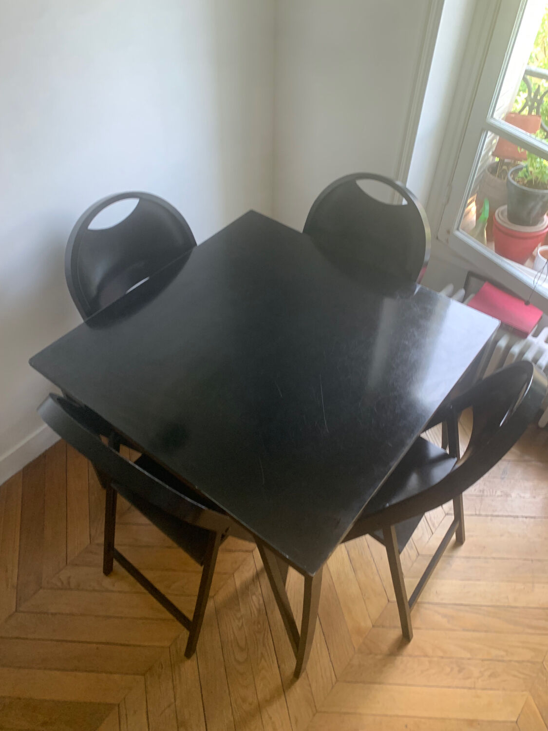 Castiglioni folding table & chairs 1965