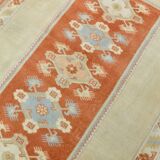 4x6 Oushak Light Blue & Beige Vintage Rug, 127x197Cm