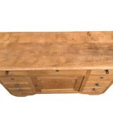 9-drawer art deco sideboard in solid raw oak