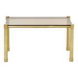 Midcentury Italian Tubular Brass And Smoked Glass Coffee Table. Retro.