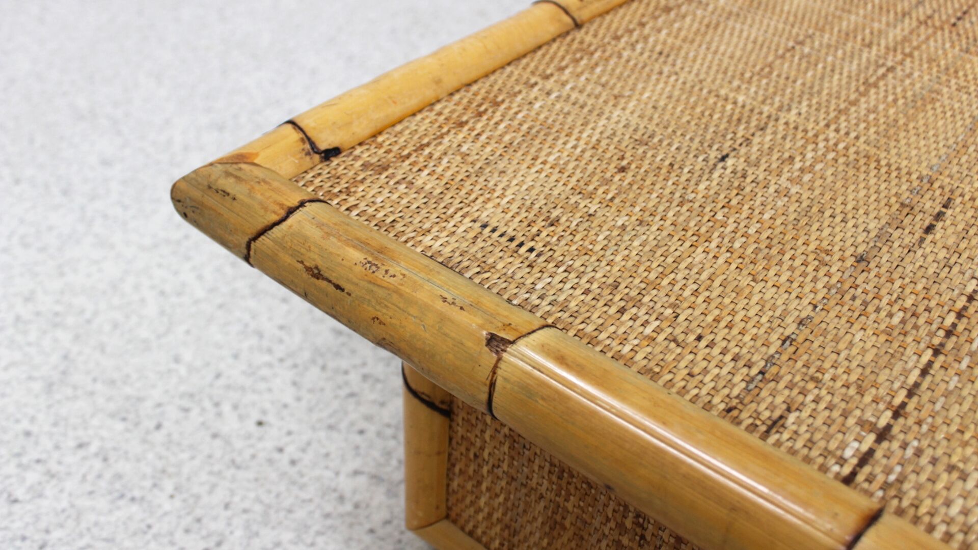 Vintage rattan coffee table dal vera 1960s