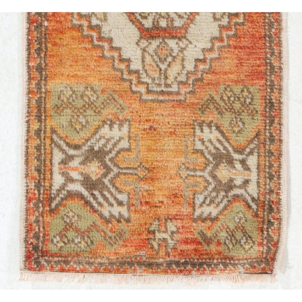 Vintage Small Rug. Handmade Door Mat. Turkish Seat Cover. Entryway Mat. Kitchen Rug
