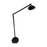 Lampadaire en aluminium noir et doré années 80