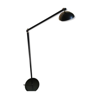 Black and gold aluminum floor lamp 80s