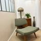 Vintage armchair attributed to Jens Risom, solid wood and fabric.