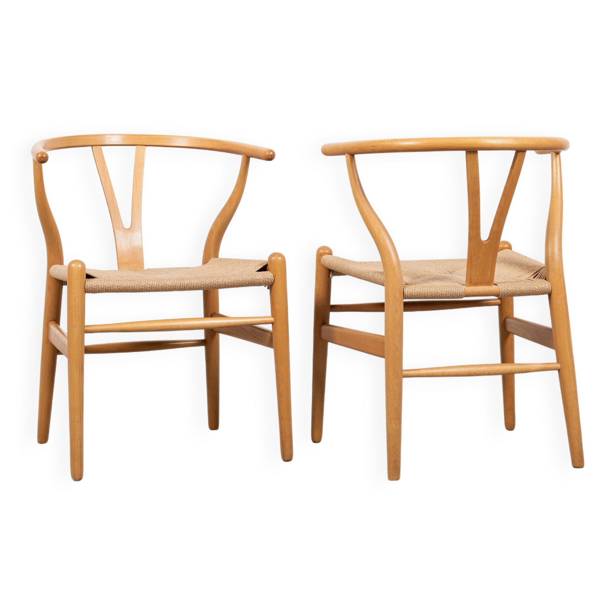 Midcentury pair of original Wishbone Chairs by Hans Wegner for Carl Hansen & Søn