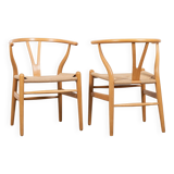 Midcentury pair of original Wishbone Chairs by Hans Wegner for Carl Hansen & Søn