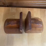 Pair of Vintage Art Deco Wooden Bookends Made in France #E068