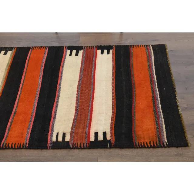Vintage Turkish Oushak Handmade Wool Cotton Brown Runner Rug 79x337