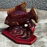 Art Deco sculpture 1930-1940 - Signed ceramic fish