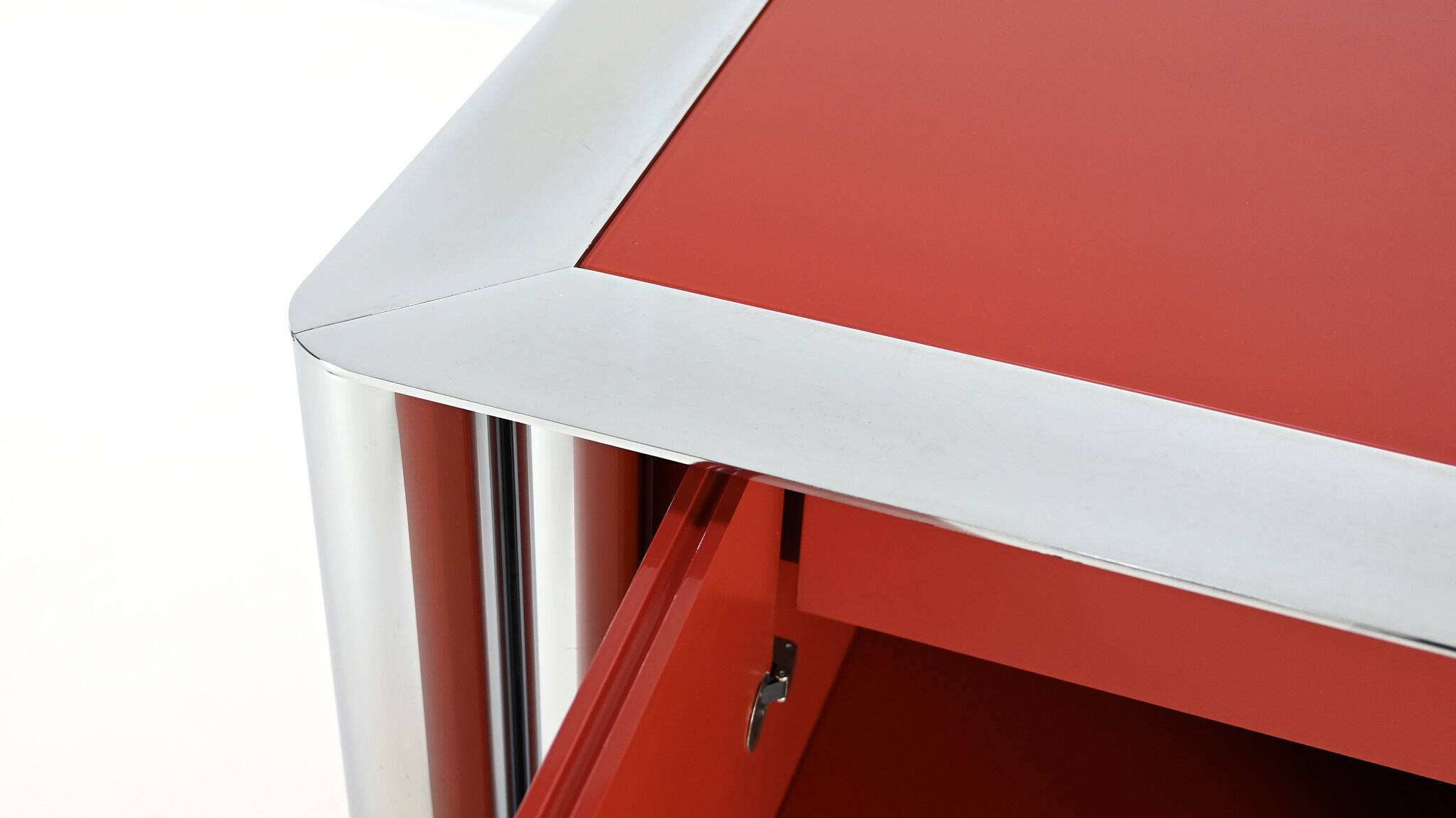 Antonello Mosca, Buffet For Cinova, Lacquer And Chrome, Italy C.1969