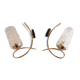Pair of brass sconces and structured tulip glass 60/70s