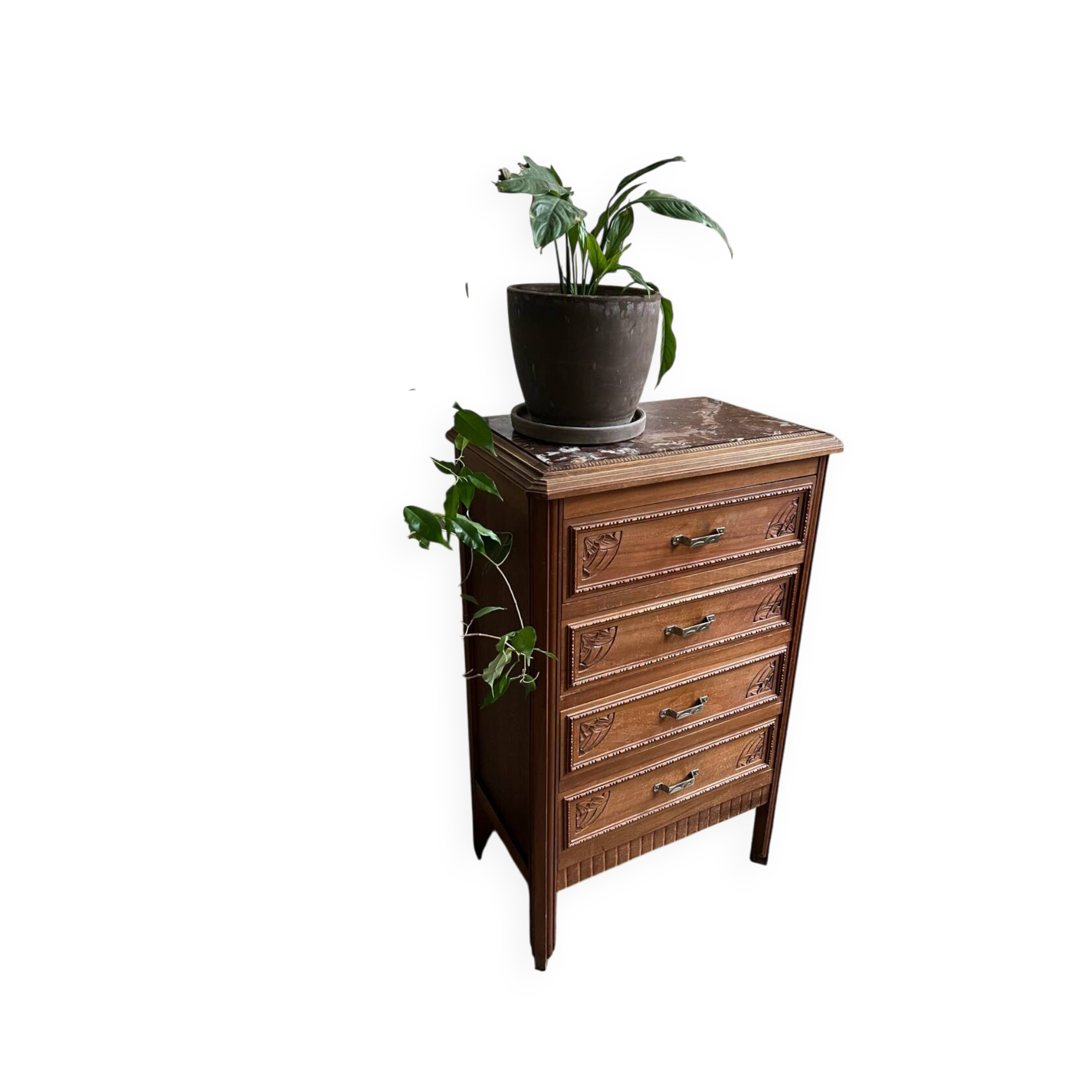 Chest of drawers, chest of drawers in wood and marble