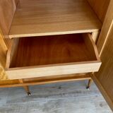 Chene and rattan cabinet