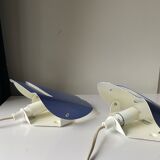 Pair of danish purple vintage wall lamps sconces by Lyfa