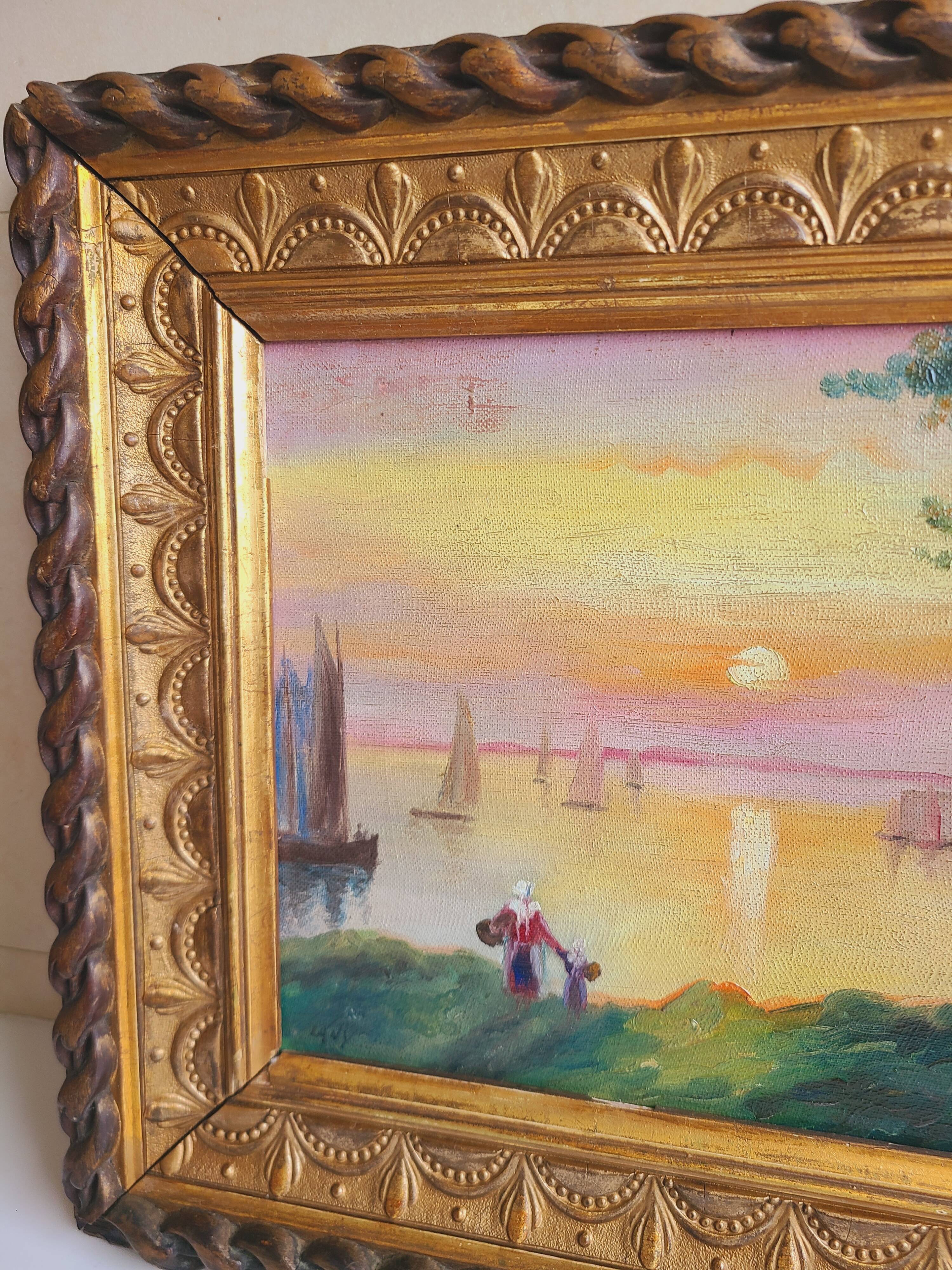 19th-century painting signed Lany. 46 x 37 cm.