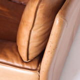 Vintage leather sofa. Belgium, 1970s