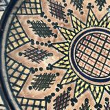 Vintage ceramic pottery salad bowl, signed, Berber work