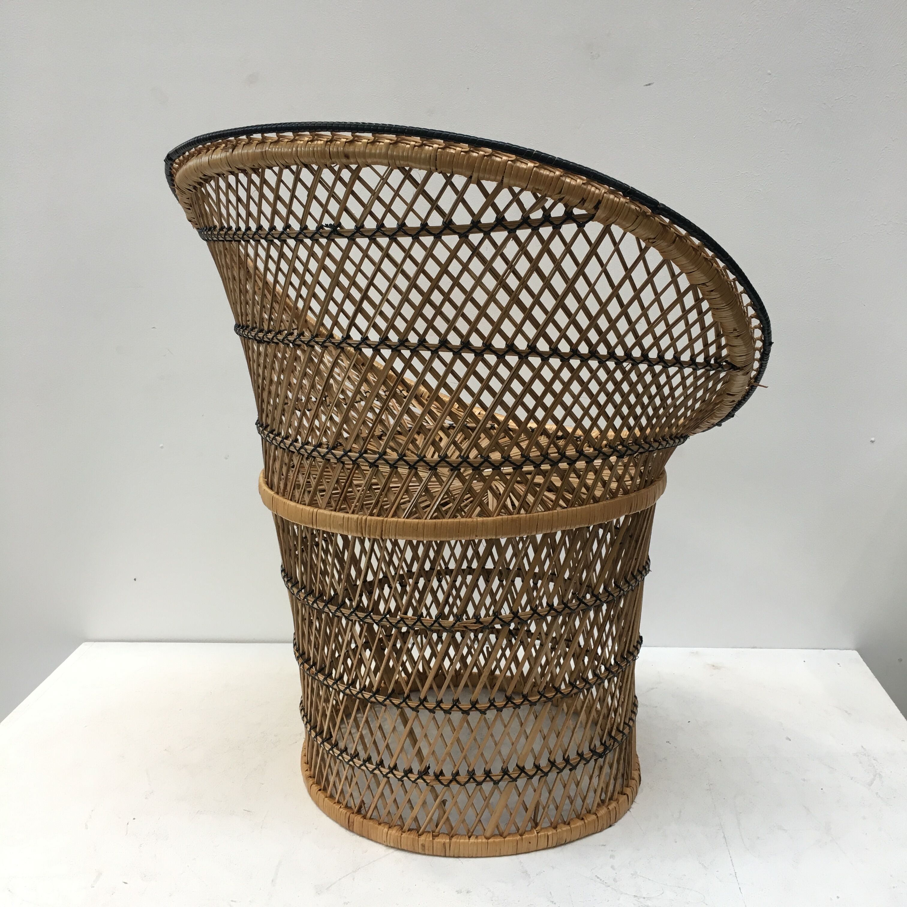 Emmanuelle armchair in rattan and braided buri