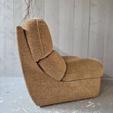 Beige velvet armchair