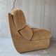 Fauteuil velours beige