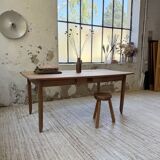 Beech and pine farmhouse table with spindle legs 170 cm