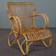 Fauteuil Belse 8 en rotin Dutch Design, 1950