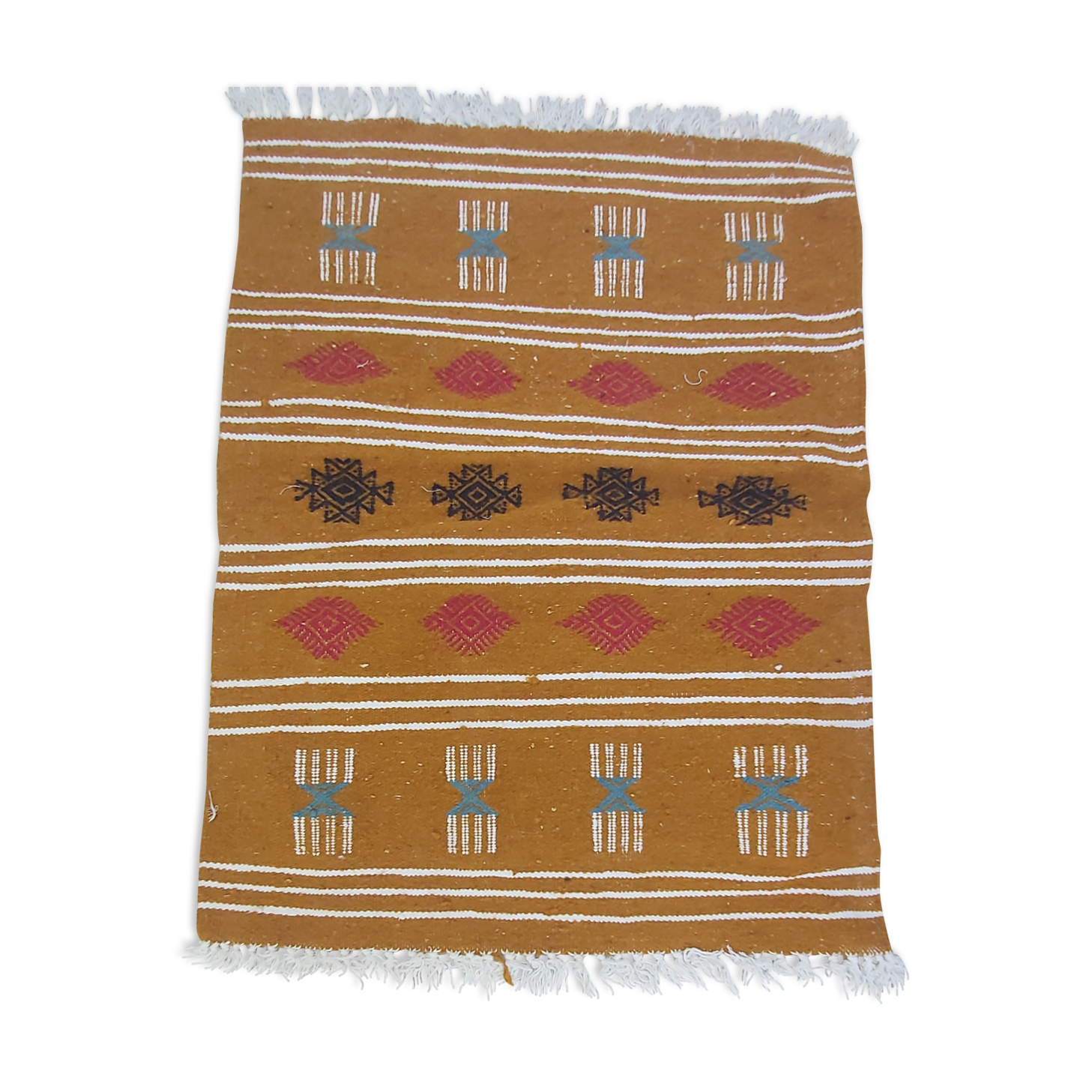 Tapis kilim multicolore fait main traditionnel
