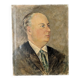 Old oil painting portrait of a man from the 20th century