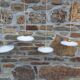 Lot de 4 suspensions en opaline blanche festonnée art Deco