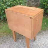 Vintage bedside table plated light oak.