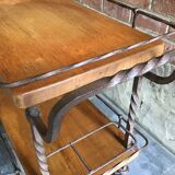 Rolling service in solid oak and wrought iron