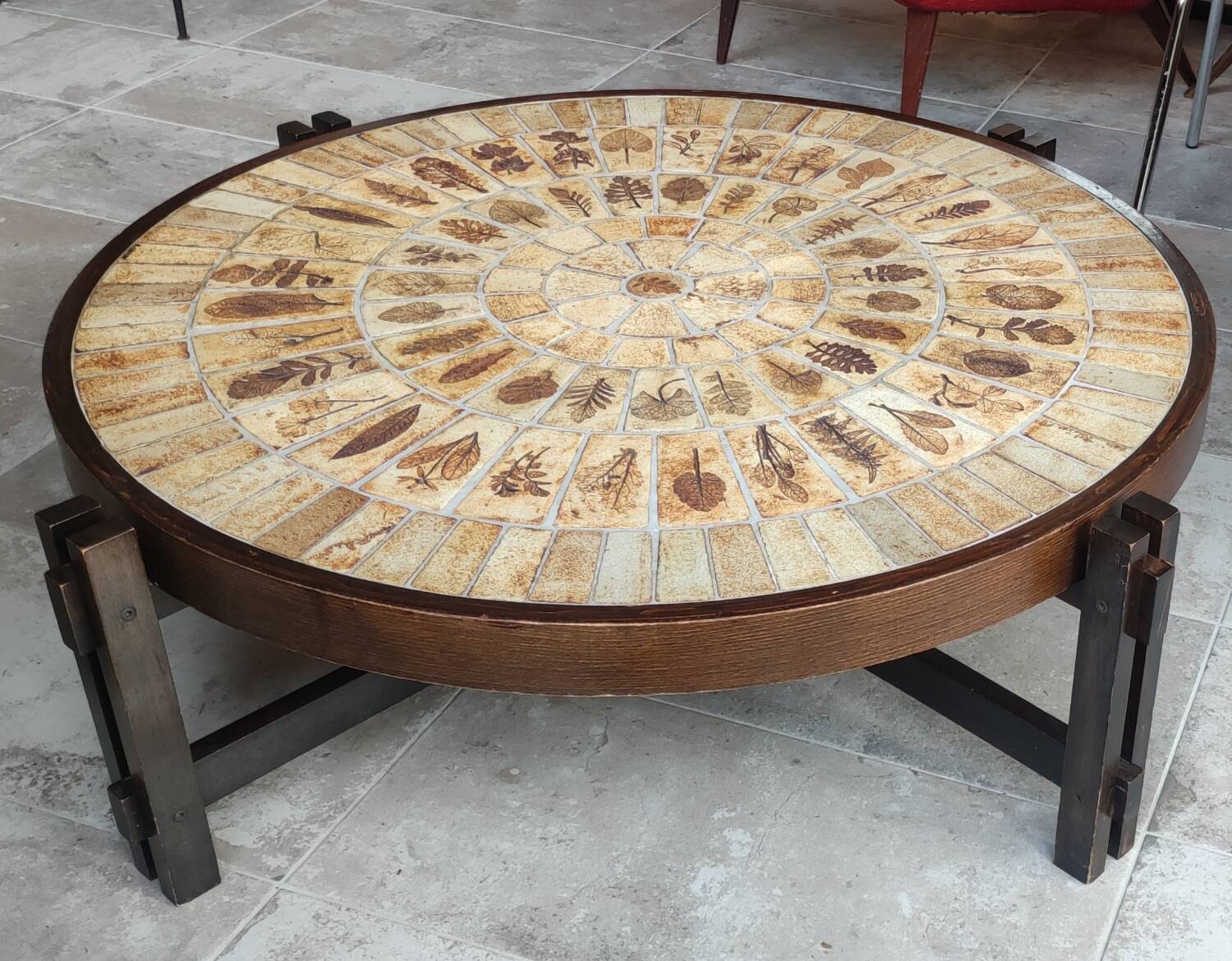 Roger Capron Vallauris ceramic coffee table herbarium decor