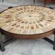 Table basse céramique Roger Capron Vallauris décor herbier