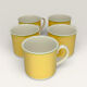 5 tasses vintage Villeroy & Boch jaune et verte