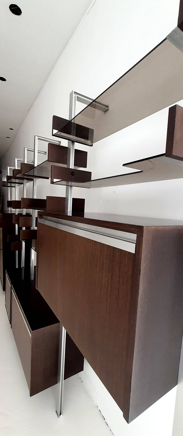 Meuble living / Bibliothèque suspendue modulable par Michel Ducaroy pour Ligne Roset Vintage 1970