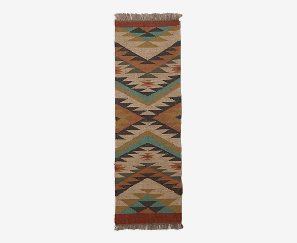 Tapis kilim tissé à la main en jute, 180x60cm