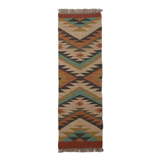 2 x 6 jute handwoven kilim runner rug, carpet runner.