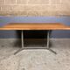 Vintage industrial table desk chrome oak
