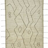 Tapis tribal unique en laine beige noué à la main, 208 cm x 303 cm