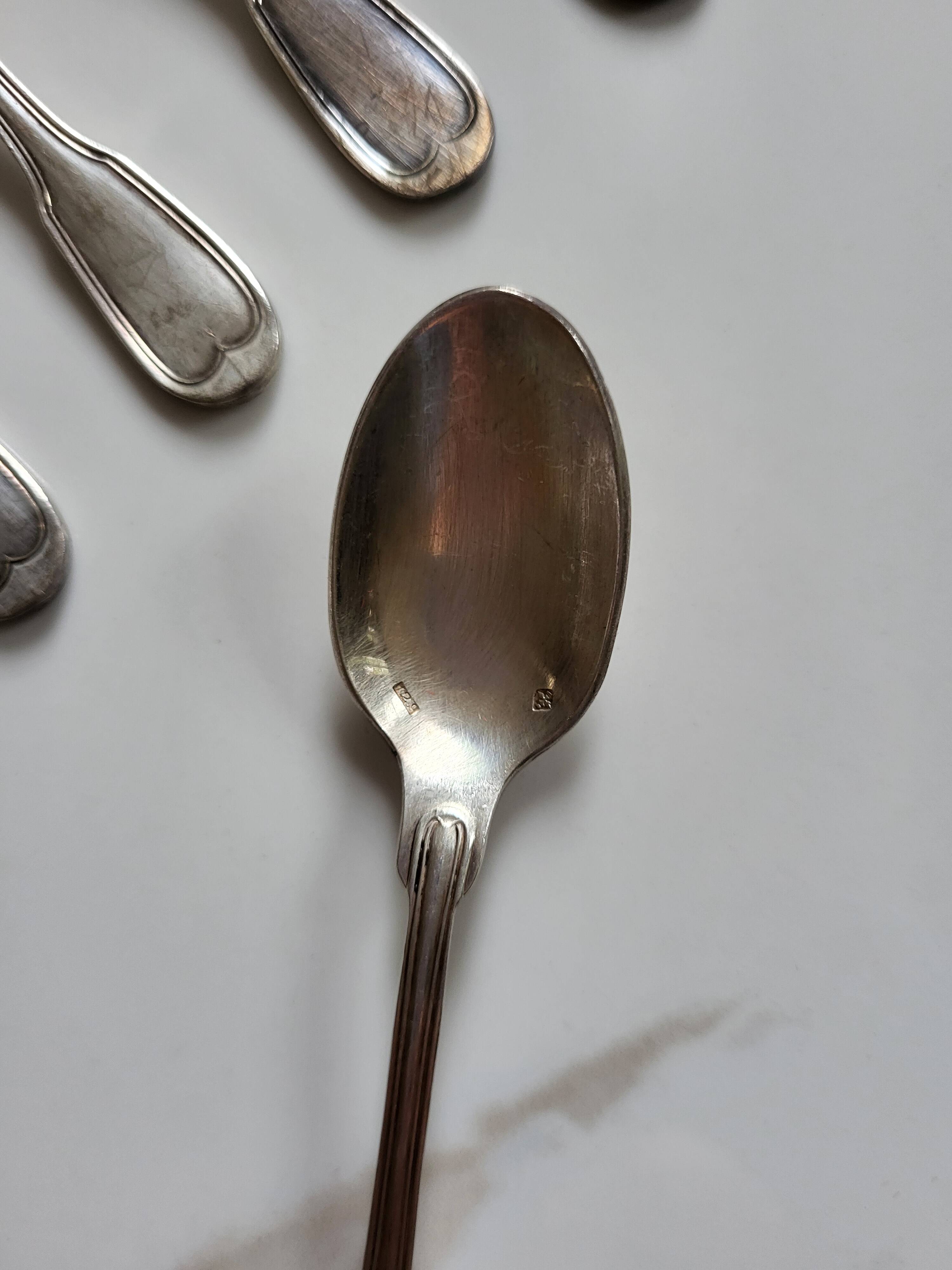 Series of 11 small silver-plated spoons