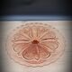 Cake dish on pink foot
