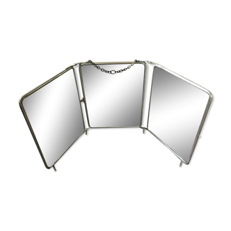 very beautiful triptych mirror of barber art nouveau "The Solid" 72x30cm