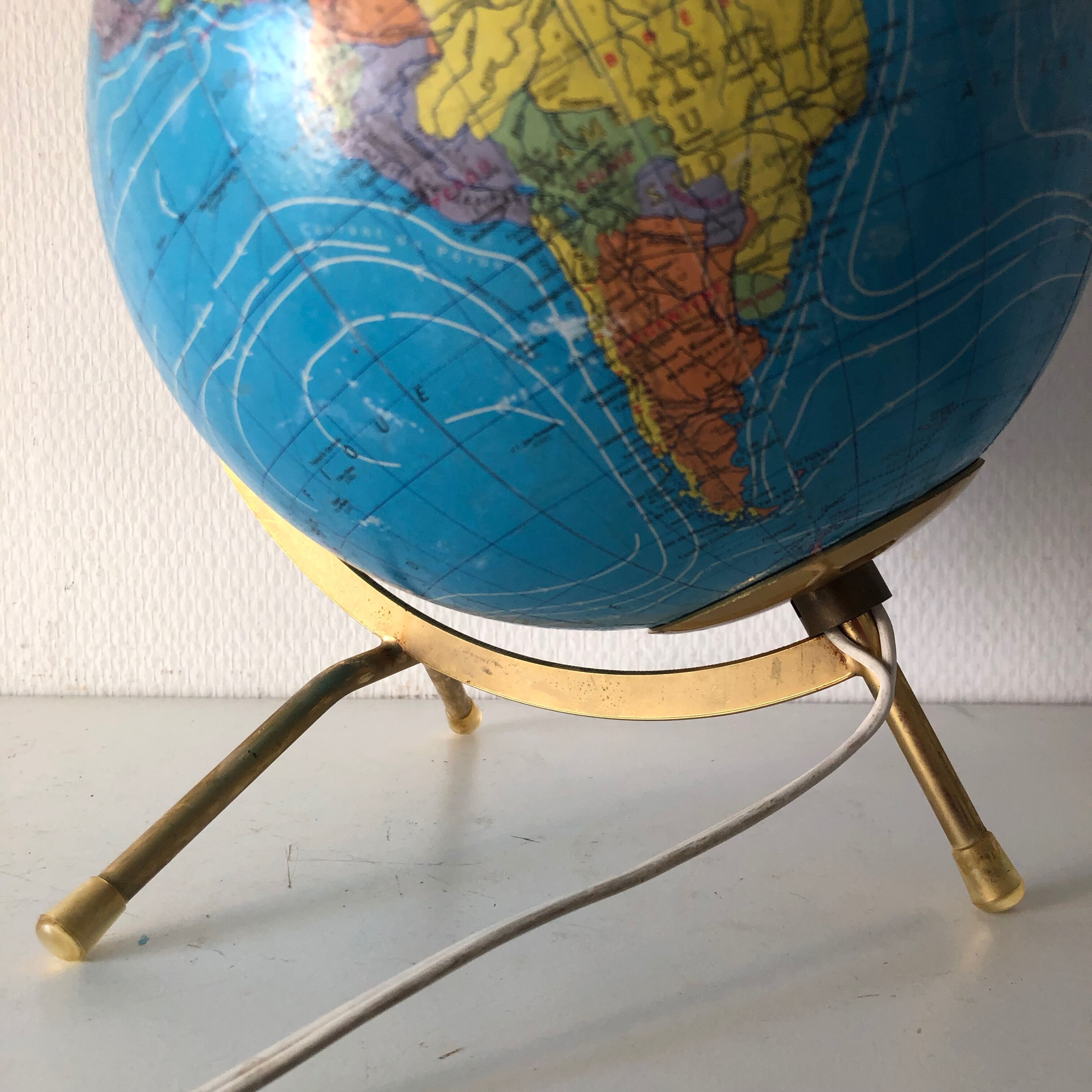 Glass globe tripod 28cm, Taride vintage, 1971