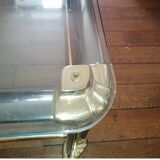 Coffee table in metal, brass and glass - 60s-70s.